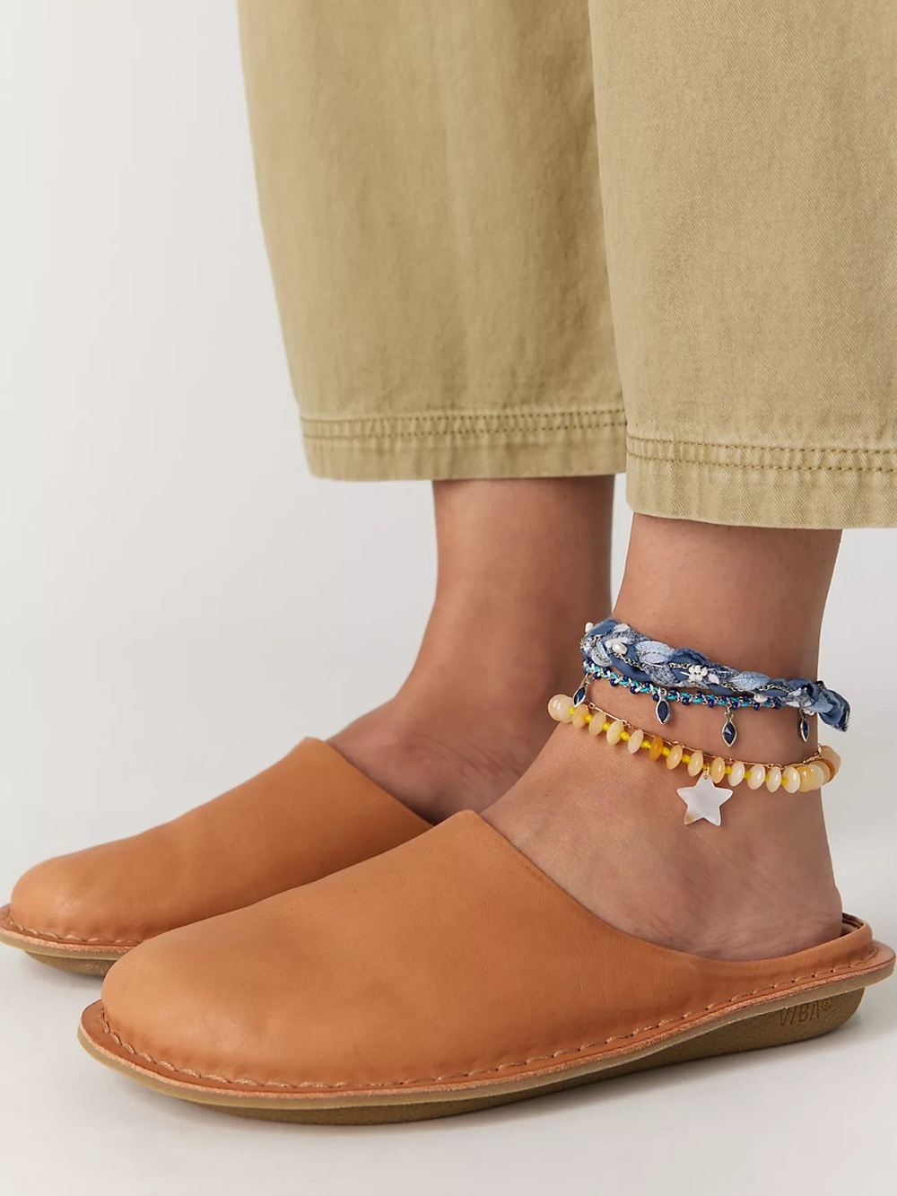 Free People VIBAe Roma Mules - Women's Tan Slip-On Leather Mules size 9 size 40